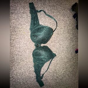 La Vie En Rose Teal Lace Bra